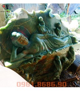Tượng Phật A Di Đà Bằng Đá Mã Não Xanh 