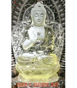 Tượng Phật A Di Đà Bằng Đá Thạch Anh Vàng