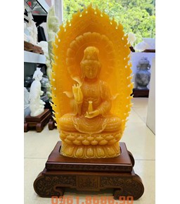 Tượng phật quan âm tự tại bằng ngọc onyx 